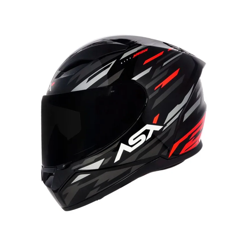 Capacete ASX City Arrow - Preto / Grafite / Vermelho