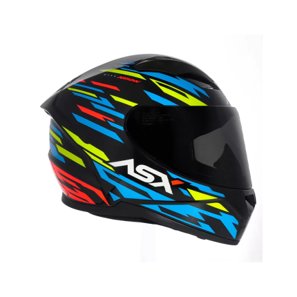 Capacete ASX City Arrow - Preto / Azul / Amarelo