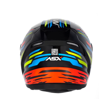 Capacete ASX City Arrow - Preto / Azul / Amarelo