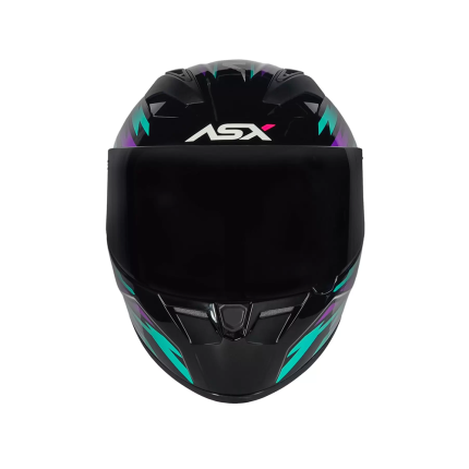 Capacete ASX City Arrow - Preto / Tiffany / Roxo