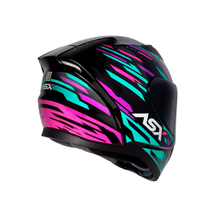 Capacete ASX City Arrow - Preto / Tiffany / Roxo