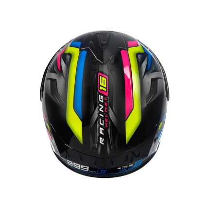 Capacete ASX Draken Marianny Réplica - Preto / Amarelo / Azul