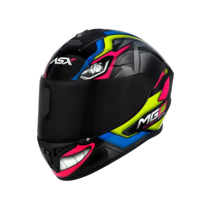 Capacete ASX Draken Marianny Réplica - Preto / Amarelo / Azul