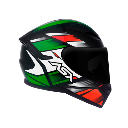 Capacete ASX City Start - Preto / Vermelho / Verde