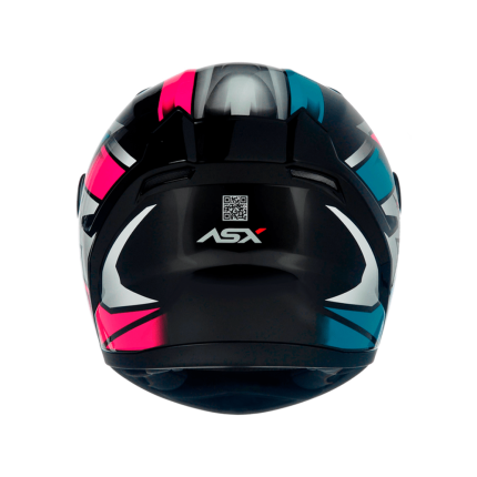 Capacete ASX City Start - Preto / Turquesa / Rosa