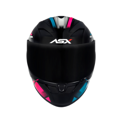 Capacete ASX City Start - Preto / Turquesa / Rosa