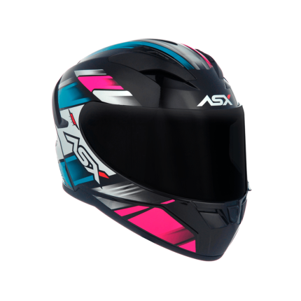 Capacete ASX City Start - Preto / Turquesa / Rosa