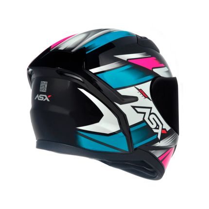 Capacete ASX City Start - Preto / Turquesa / Rosa