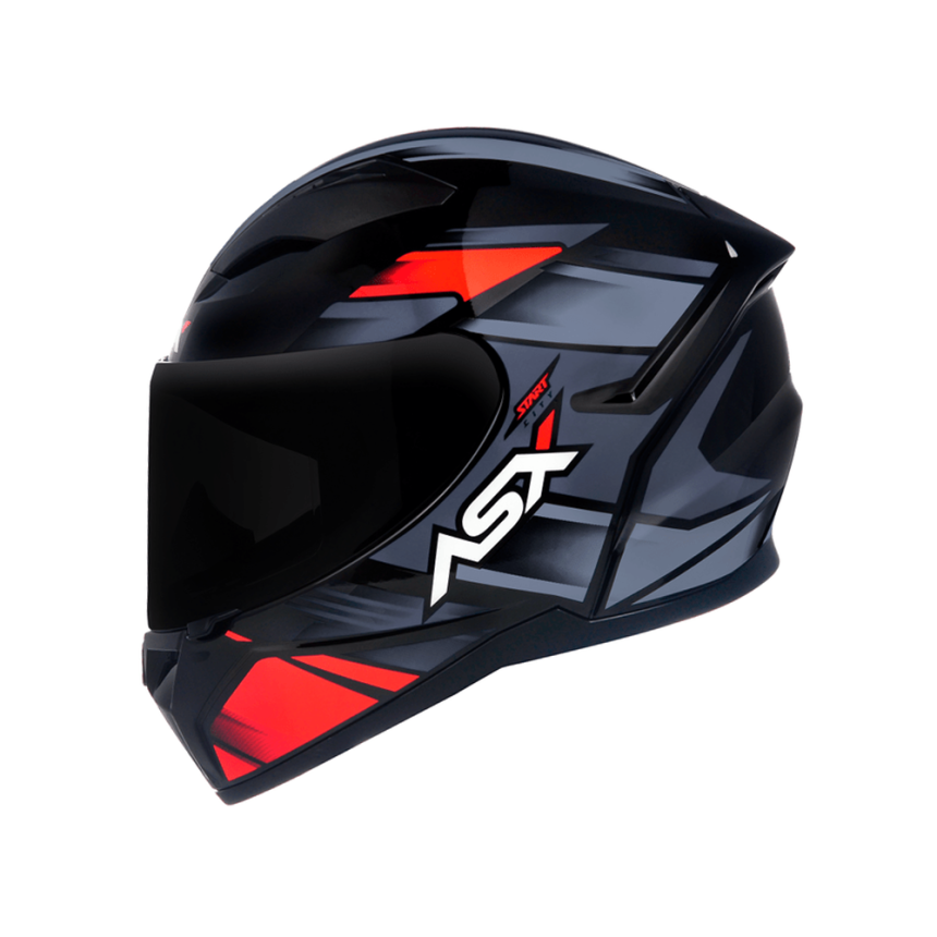 Capacete ASX City Start - Preto / Vermelho / Cinza