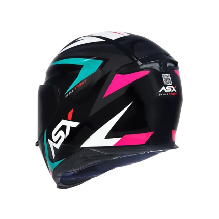 Capacete Asx Eagle Street - Preto / Tiffany / Rosa