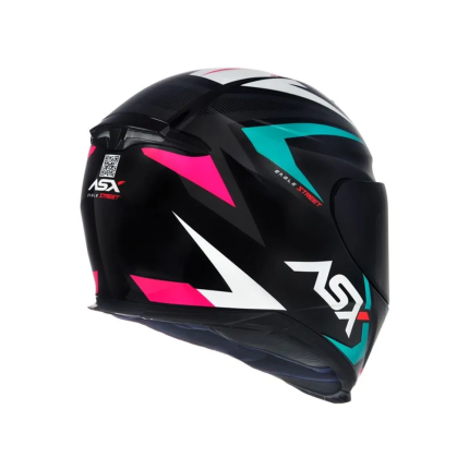 Capacete Asx Eagle Street - Preto / Tiffany / Rosa
