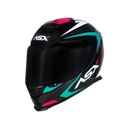 Capacete Asx Eagle Street - Preto / Tiffany / Rosa