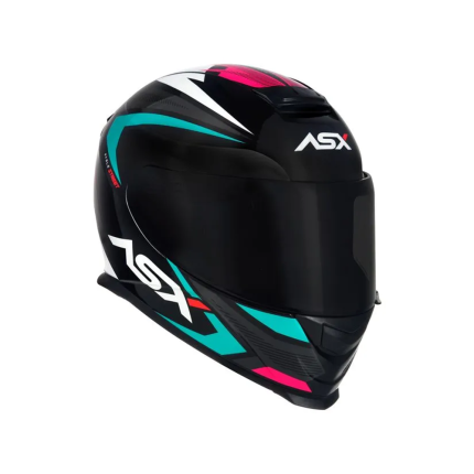 Capacete Asx Eagle Street - Preto / Tiffany / Rosa