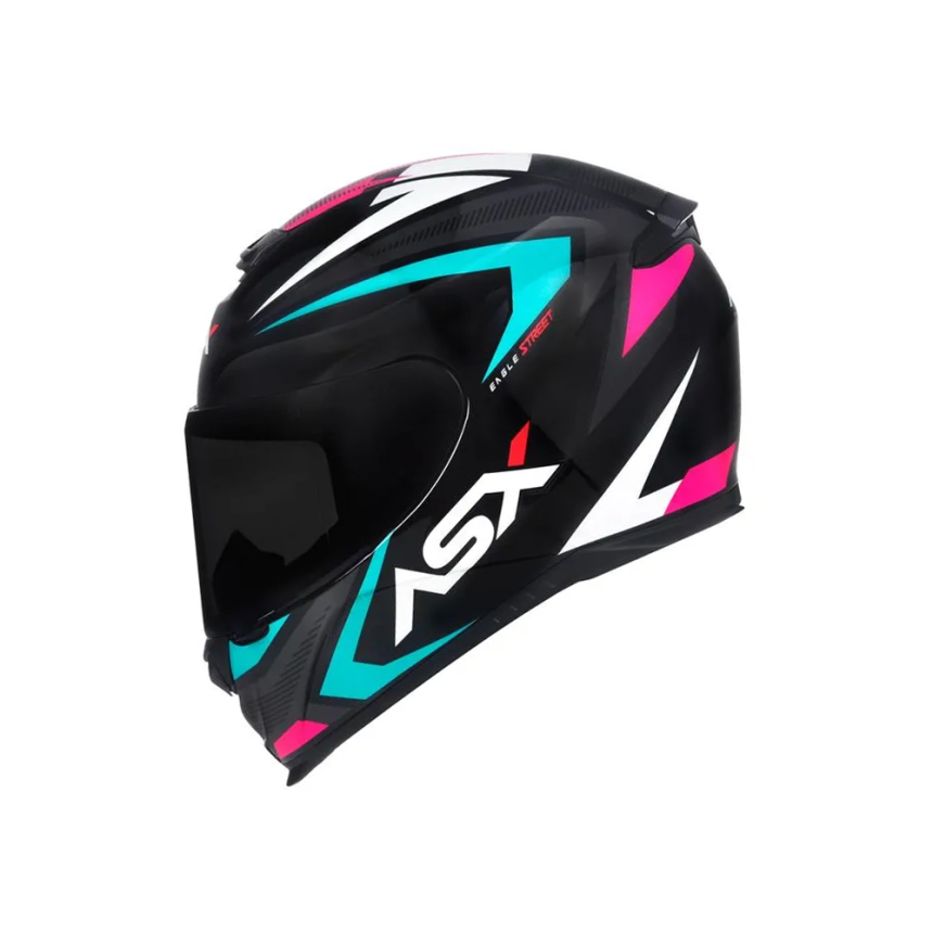 Capacete Asx Eagle Street - Preto / Tiffany / Rosa