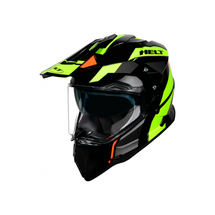 Capacete Helt Cross Vision Glass Dusty - Verde e Cinza