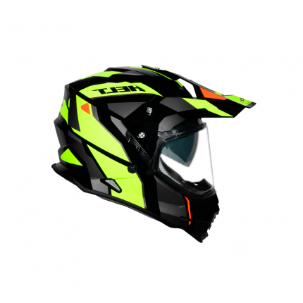 Capacete Helt Cross Vision Glass Dusty - Verde e Cinza
