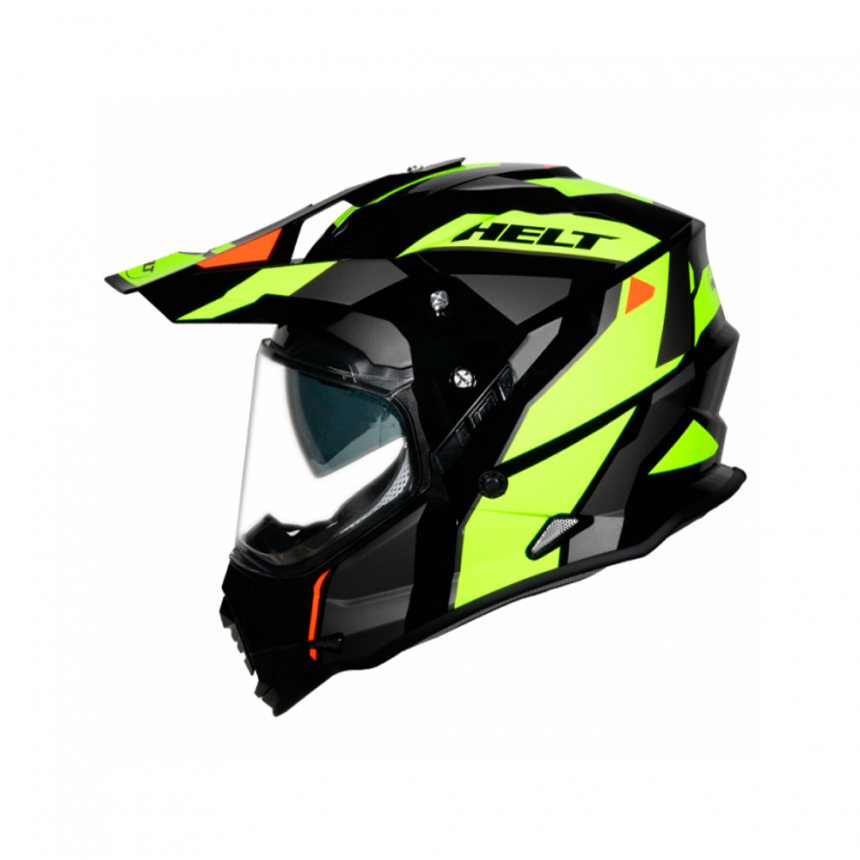 Capacete Helt Cross Vision Glass Dusty - Verde e Cinza