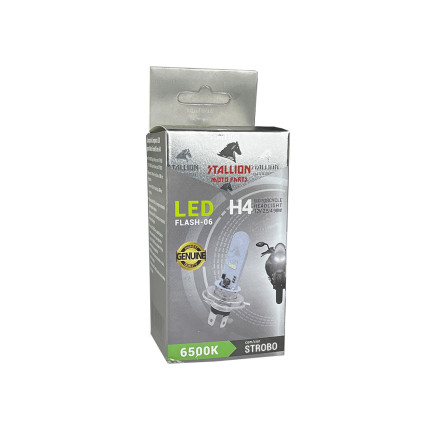 Lâmpada Farol H4 Led FLASH-06 Strobo 6500K Stallion