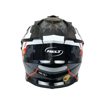 Capacete Helt Cross Vision Glass Ride - Preto / Branco / Cinza