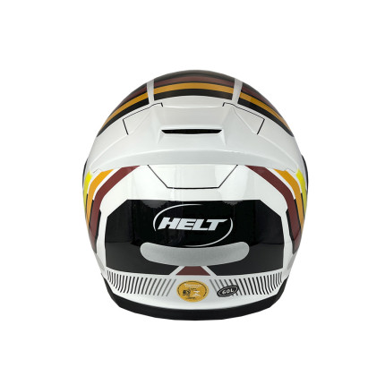 Capacete Helt Hippo Glass Soul - Branco / Amarelo / Vermelho