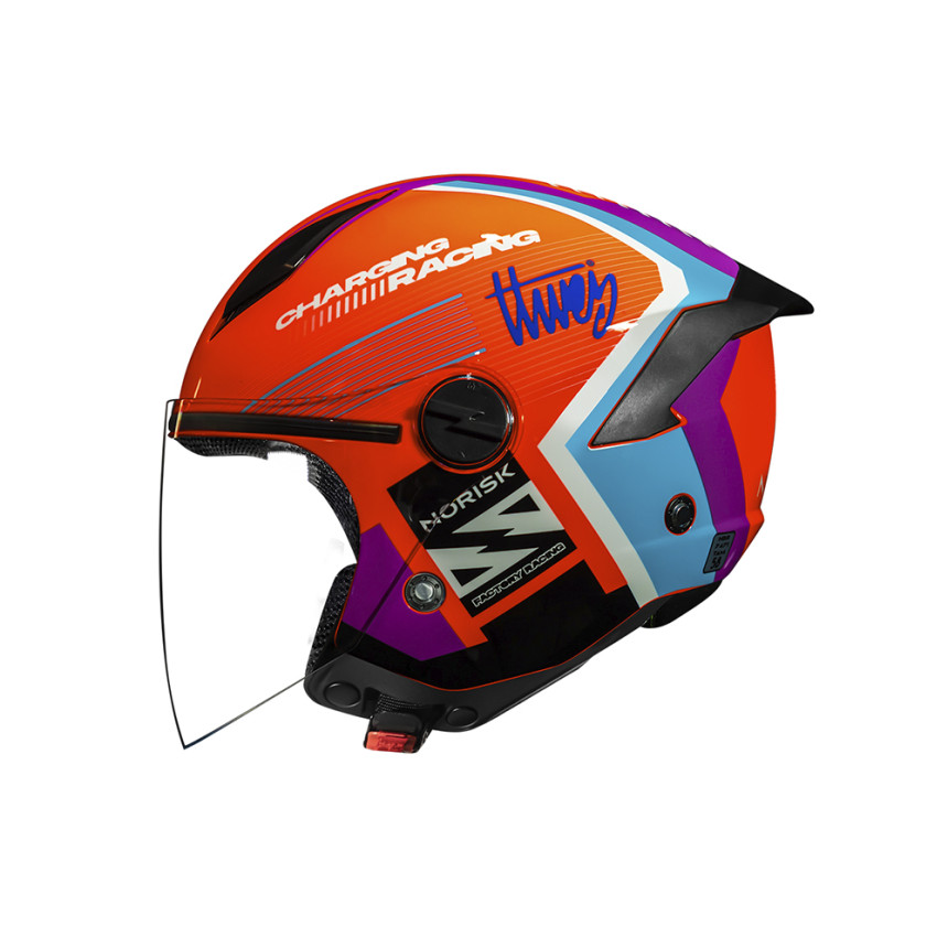 Capacete Norisk Neo Vizion - Laranja e Azul