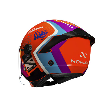 Capacete Norisk Neo Vizion - Laranja e Azul