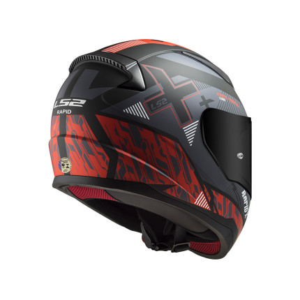 Capacete LS2 Rapid FF353 Xtreet - Preto Fosco e Vermelho