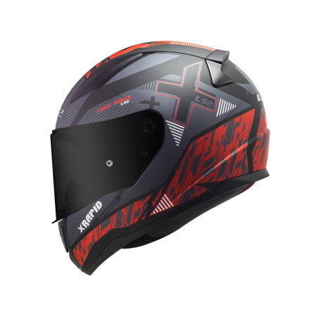 Capacete LS2 Rapid FF353 Xtreet - Preto Fosco e Vermelho