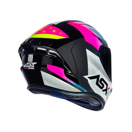 Capacete ASX Draken Striker - Preto / Amarelo / Rosa