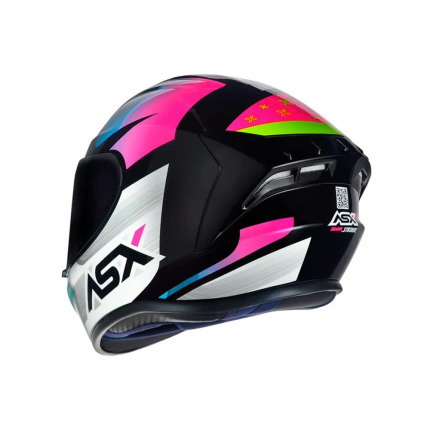 Capacete ASX Draken Striker - Preto / Amarelo / Rosa