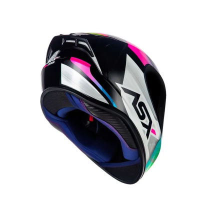 Capacete ASX Draken Striker - Preto / Amarelo / Rosa