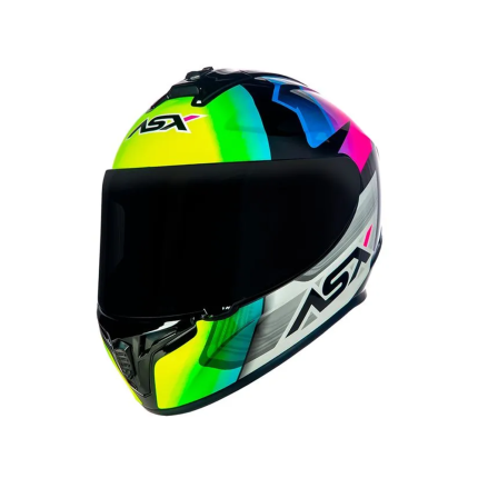 Capacete ASX Draken Striker - Preto / Amarelo / Rosa