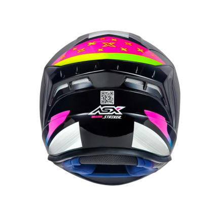 Capacete ASX Draken Striker - Preto / Amarelo / Rosa