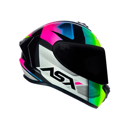 Capacete ASX Draken Striker - Preto / Amarelo / Rosa