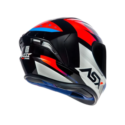 Capacete ASX Draken Striker - Preto / Azul / Vermelho