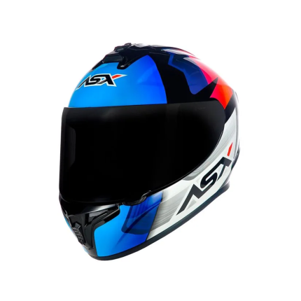 Capacete ASX Draken Striker - Preto / Azul / Vermelho
