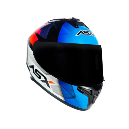 Capacete ASX Draken Striker - Preto / Azul / Vermelho
