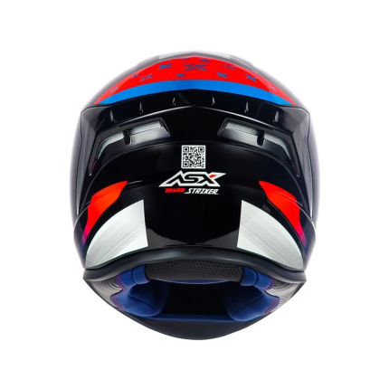 Capacete ASX Draken Striker - Preto / Azul / Vermelho