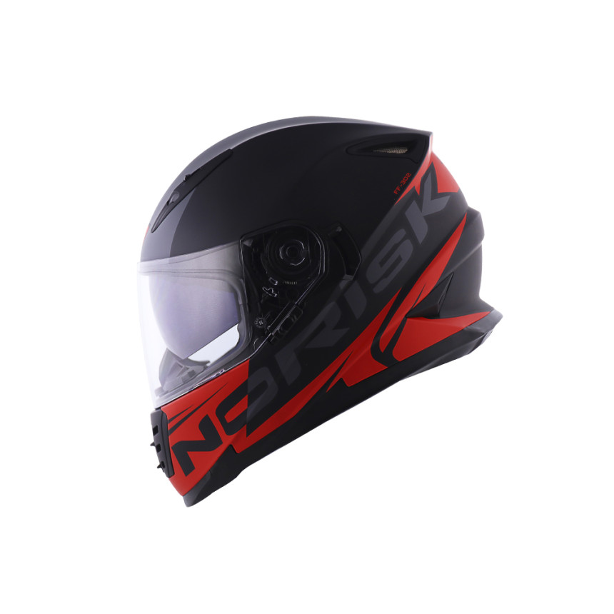 Capacete Norisk FF302 Manty - Preto Fosco e Vermelho