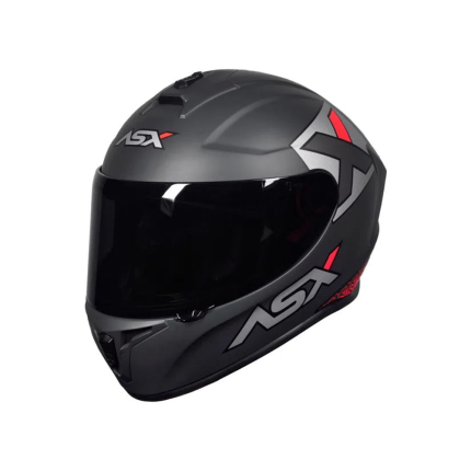 Capacete Asx Draken Concept - Cinza / Prata / Vermelho