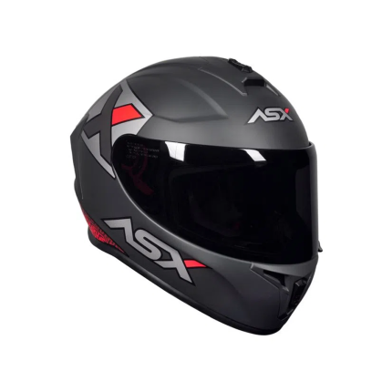 Capacete Asx Draken Concept - Cinza / Prata / Vermelho