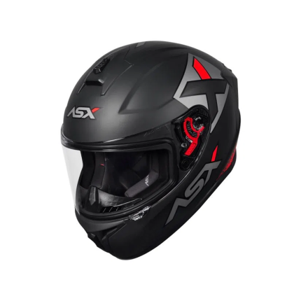 Capacete Asx Draken Concept - Cinza / Prata / Vermelho