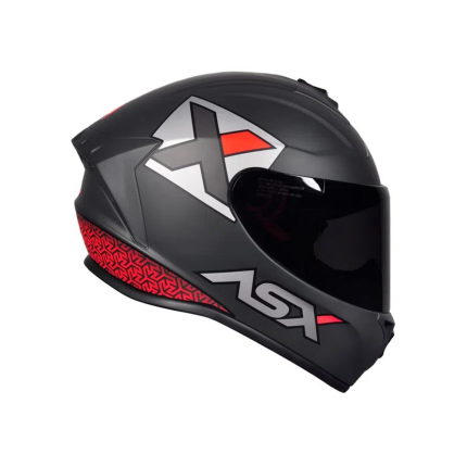Capacete Asx Draken Concept - Cinza / Prata / Vermelho