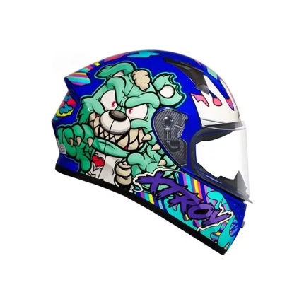 Capacete EBF X-troy FF526 Ted - Branco e Azul Turquesa