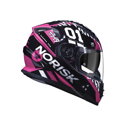 Capacete Norisk FF302 Tokyo - Preto e Rosa