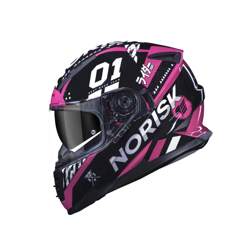 Capacete Norisk FF302 Tokyo - Preto e Rosa