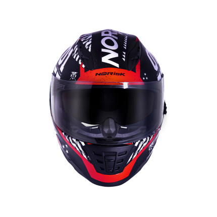 Capacete Norisk FF302 Tokyo - Preto / Branco / Vermelho