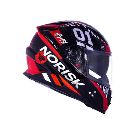 Capacete Norisk FF302 Tokyo - Preto / Branco / Vermelho