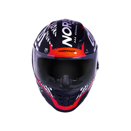 Capacete Norisk FF302 Tokyo - Preto / Branco / Vermelho