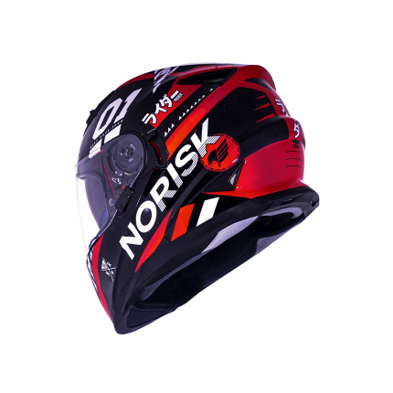 Capacete Norisk FF302 Tokyo - Preto / Branco / Vermelho